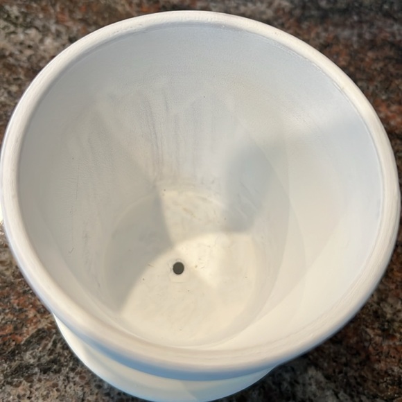 2.75 inch White Ceramic Mini Planter with Saucer/ Sometimes I wet my plants - Picture 6 of 8